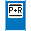 blauw bord met p+r